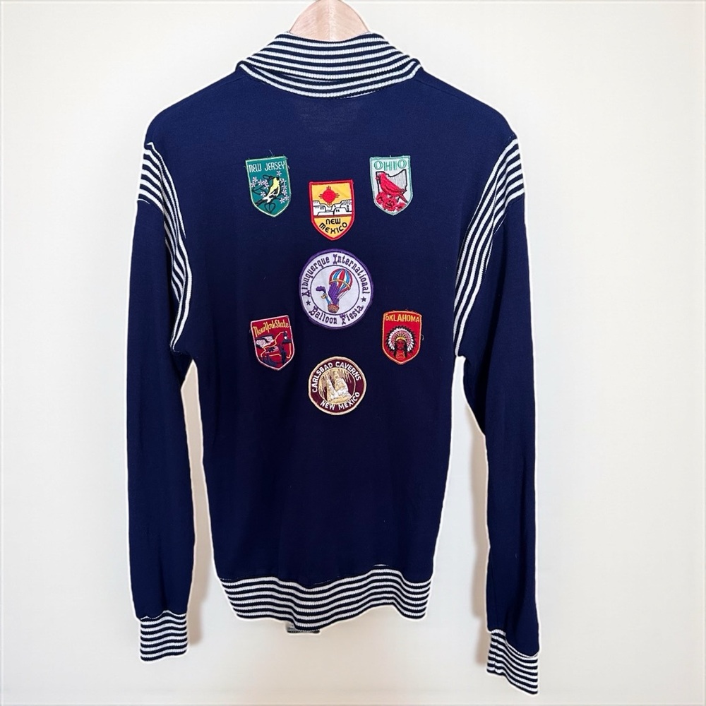 True Vintage Navy Zip Up with Patch Details